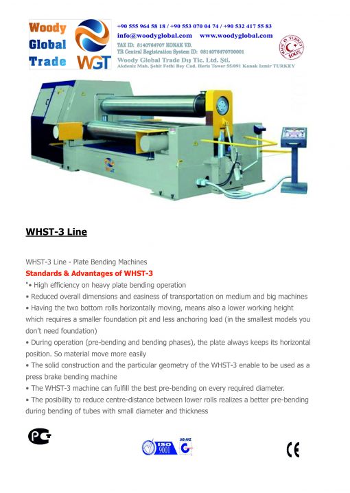 WHST 3 Line Plate Bending Machine