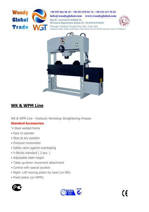 HydraulicUniversal Workshop Presses WK and WPM Line